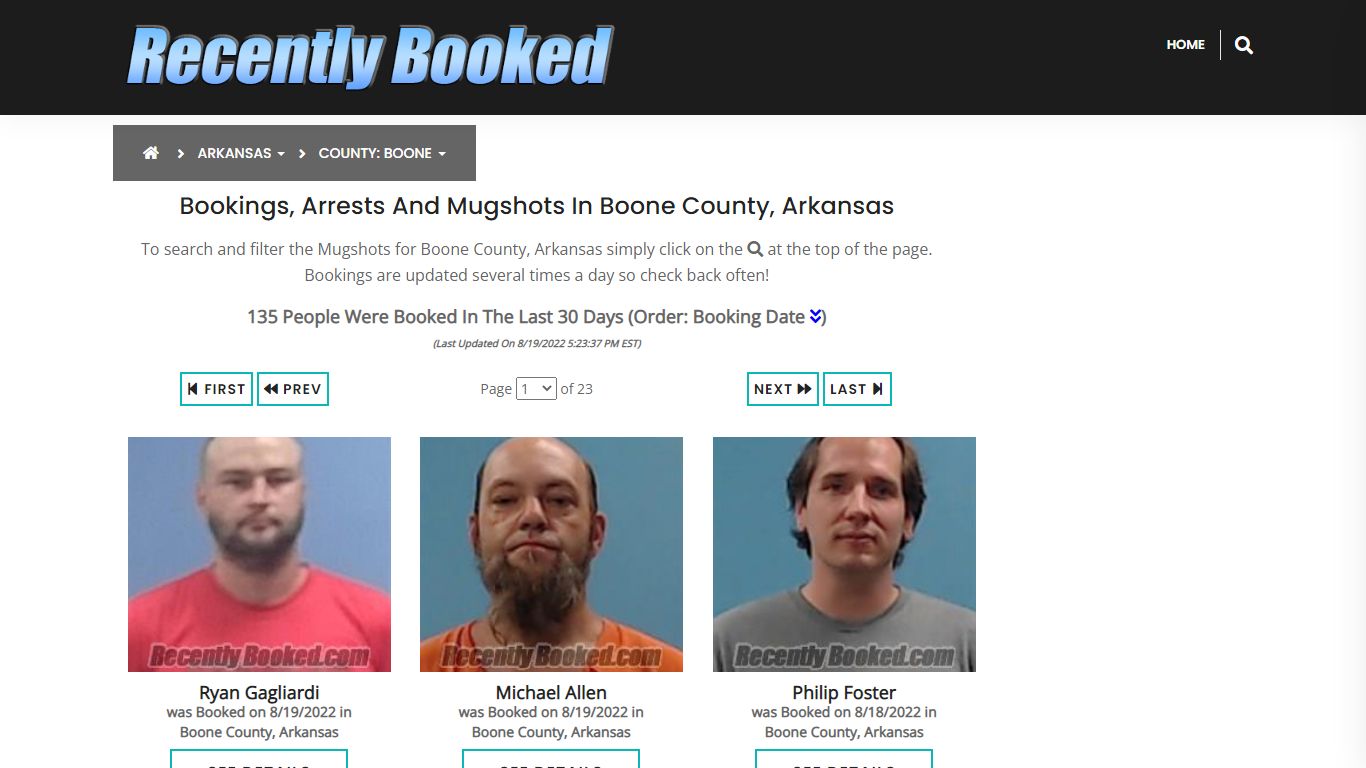 Recent bookings, Arrests, Mugshots in Boone County, Arkansas